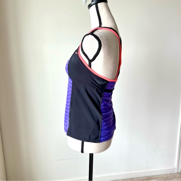 NIKE Striped Color Block Racer Back Tankini Swim Top—SZ. 6 - Picture 4 of 12